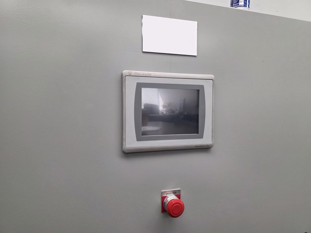 HMI with stop button