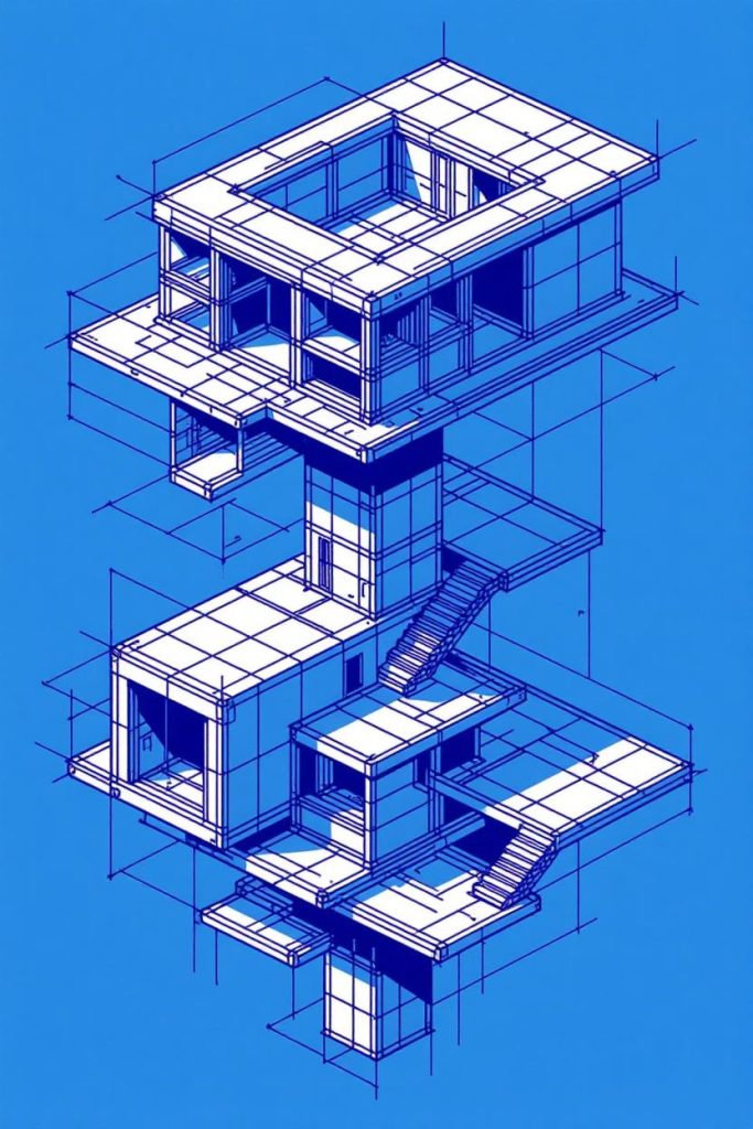 3D architecture for a building