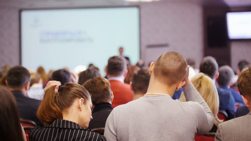 group of people attending a business conference