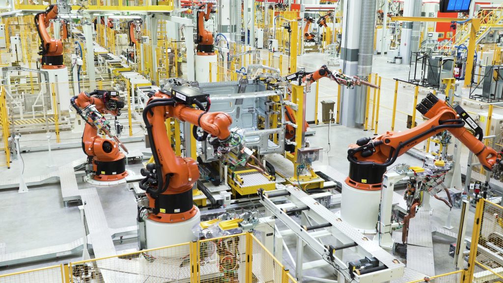 robotic car manufacturing factory