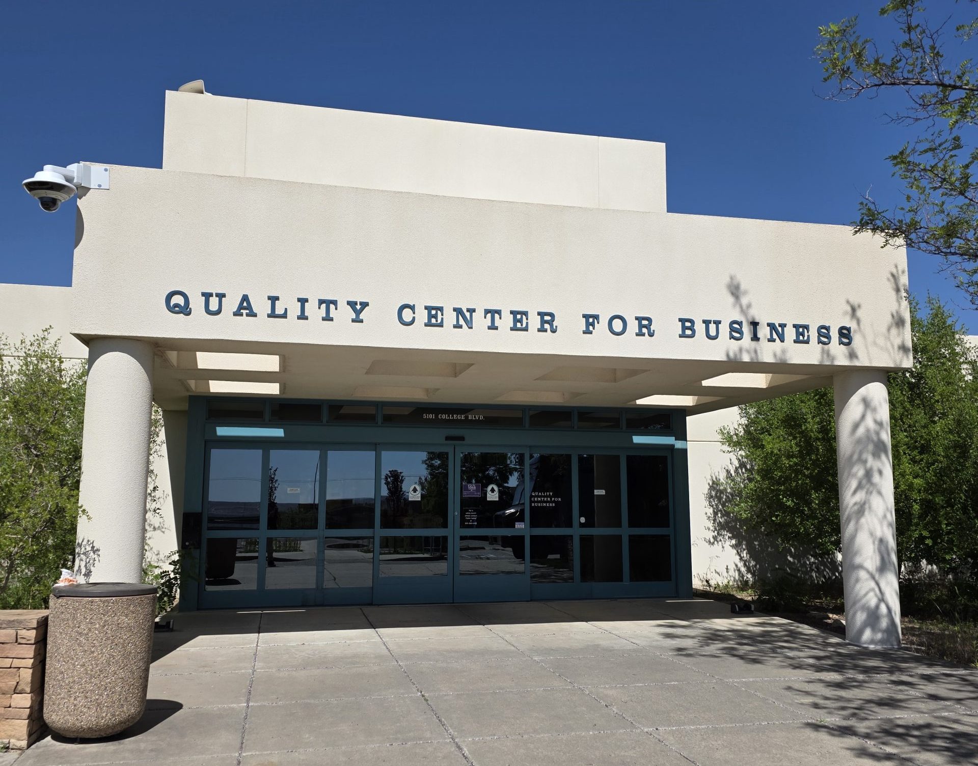 Outside photo of the quality center for business